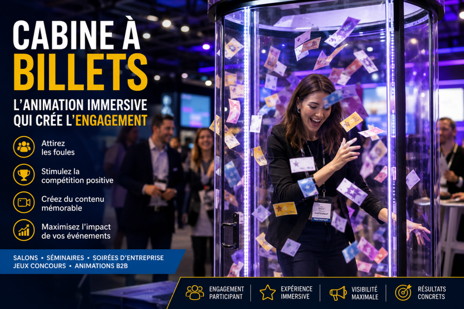 Cabine à billets et animation immersive